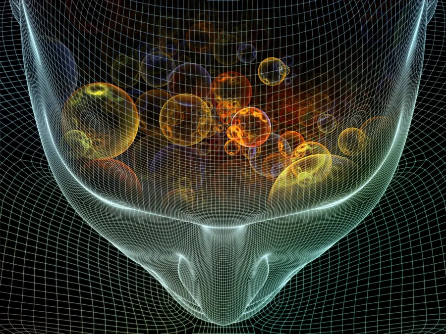 Abstract illustration of a dark wireframe shape