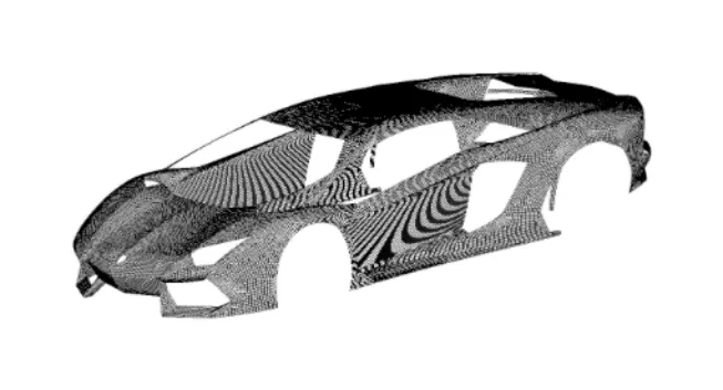 Shell mesh of a car body