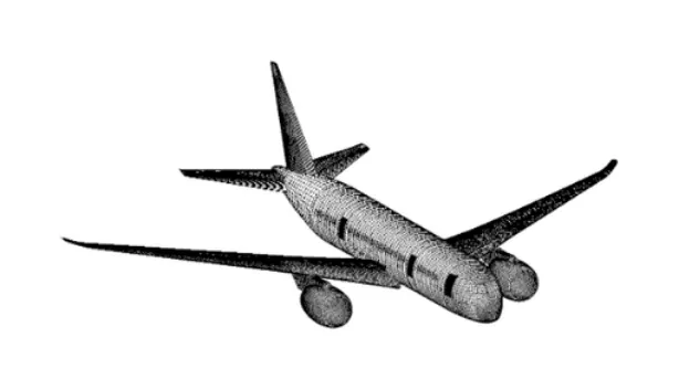 Shell mesh of an aircraft