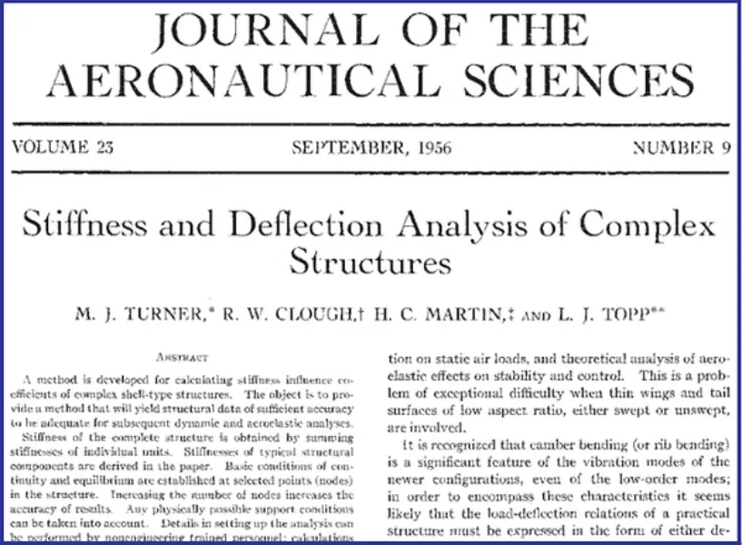 First page of Stiffness and Deflection Analysis of Complex Structures, Journal of the Aeronautical Sciences, 1956