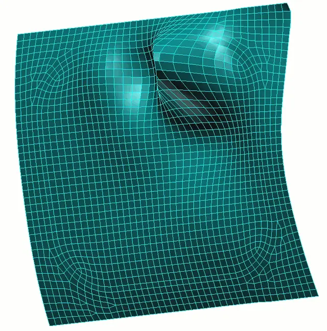 Animated nonlinear buckling of a thin panel