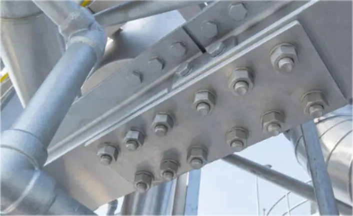Bolted steel connection plates