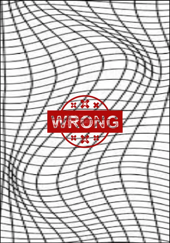A severely distorted mesh, marked as wrong