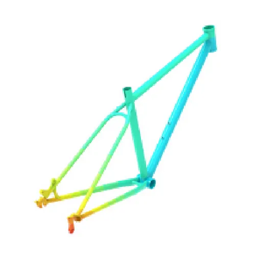 Stress contour plot on a bicycle frame
