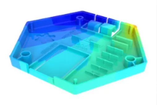 Stress contour plot on a housing