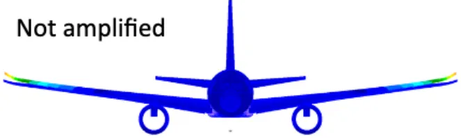 Wing deflection displayed without amplification